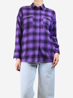 Purple diamante-embellished plaid shirt - size UK 10 Tops Isabel Marant 