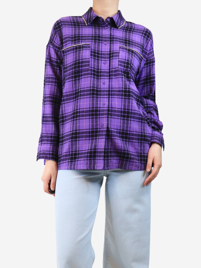 Purple diamante-embellished plaid shirt - size UK 10 Tops Isabel Marant 