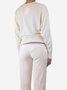 Brunello Cucinelli Chain embellished cream sweater - size S