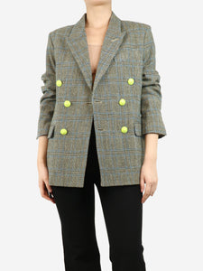 Zadig & Voltaire Brown Vina carreaux check blazer - size UK 8