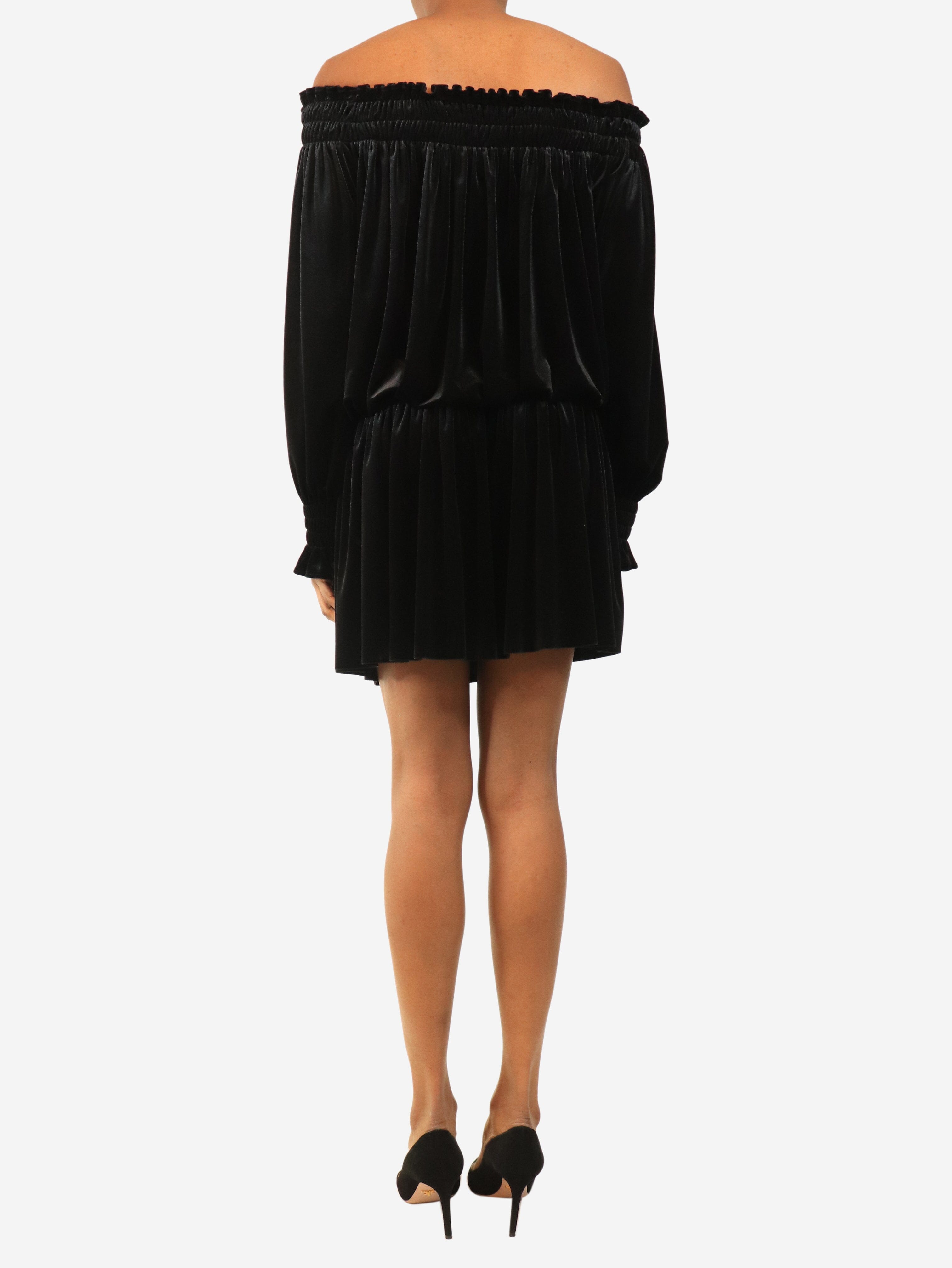 Black velvet off-shoulder mini dress - size XS Dresses Norma Kamali 