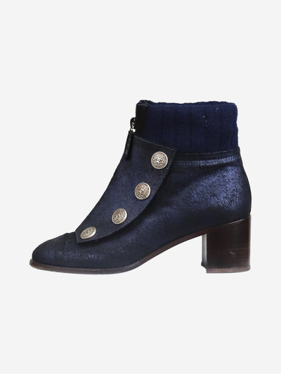 Blue CC button ankle boots - size EU 37 Boots Chanel 