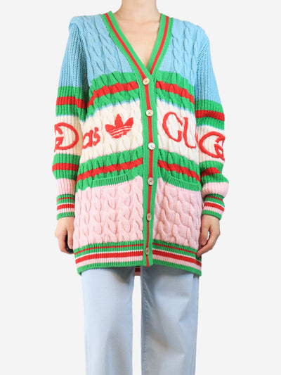 Multicolour cable-knit cardigan - size L Knitwear Gucci x Adidas Originals 