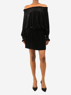 Black velvet off-shoulder mini dress - size XS Dresses Norma Kamali 