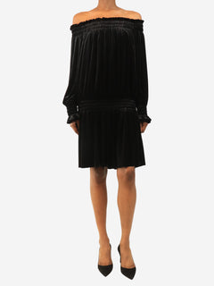 Black velvet off-shoulder mini dress - size XS Dresses Norma Kamali 