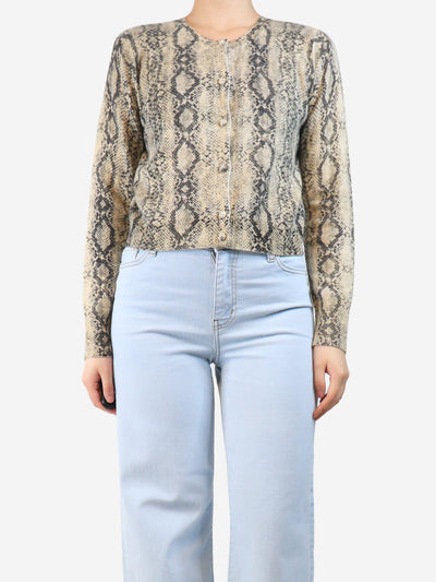 Cream snake print cardigan - size S Knitwear Frame 