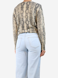 Cream snake print cardigan - size S Knitwear Frame 