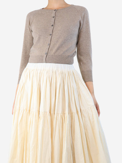 Neutral cashmere cardigan - size UK 10 Knitwear Jumper 1234 