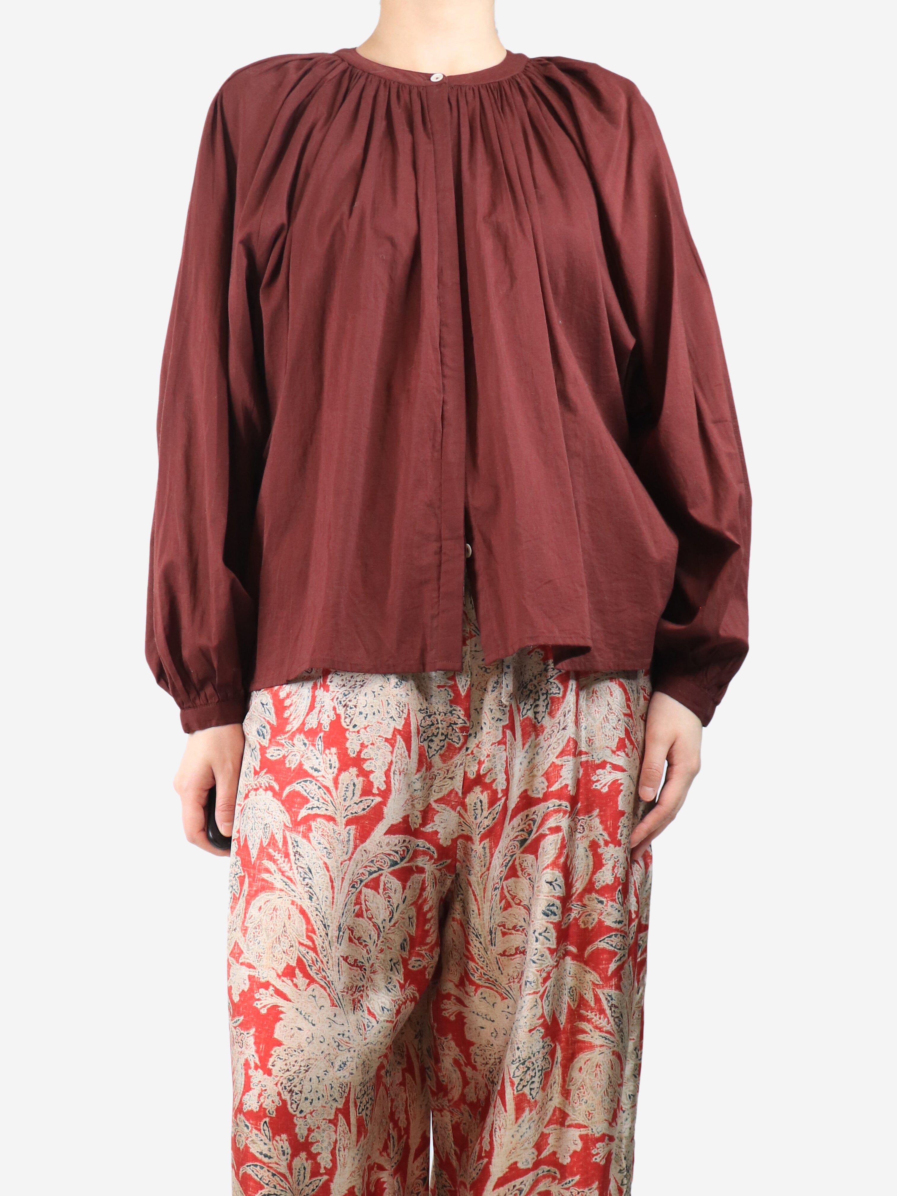 Maroon Celestino shirt blouse - size M Tops Diega 