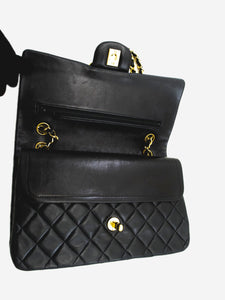 Chanel Black 1989-1991 vintage medium lambskin Classic double flap bag