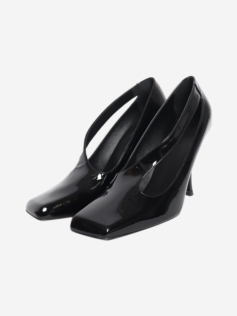 Black patent leather Eva asymmetric pumps - size EU 38.5 Heels Khaite 