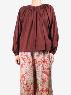 Maroon Celestino shirt blouse - size M Tops Diega 