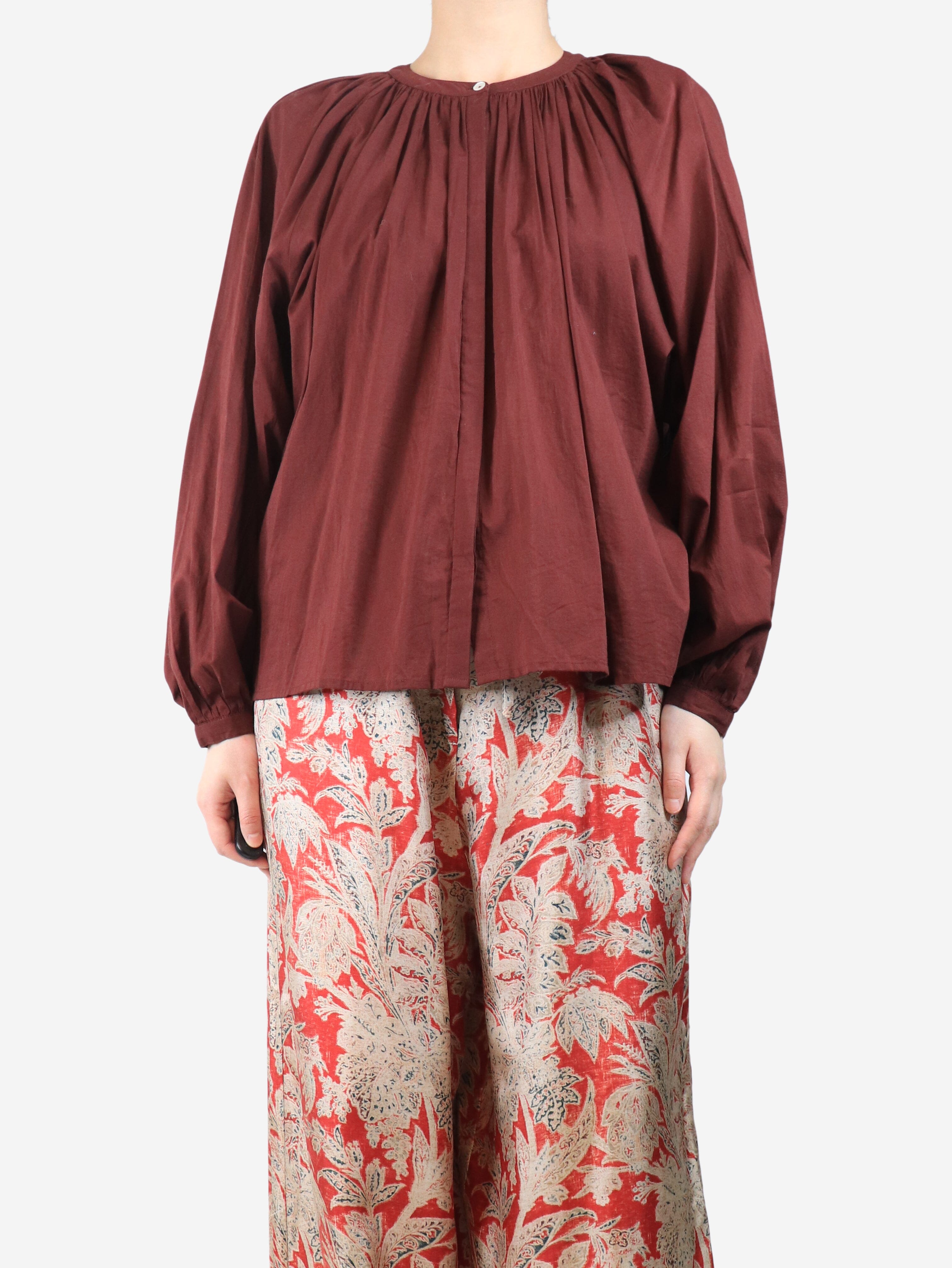 Maroon Celestino shirt blouse - size M Tops Diega 