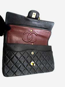 Chanel Black 1989-1991 vintage medium lambskin Classic double flap bag