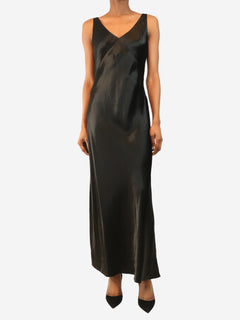Black satin slip dress - size XS