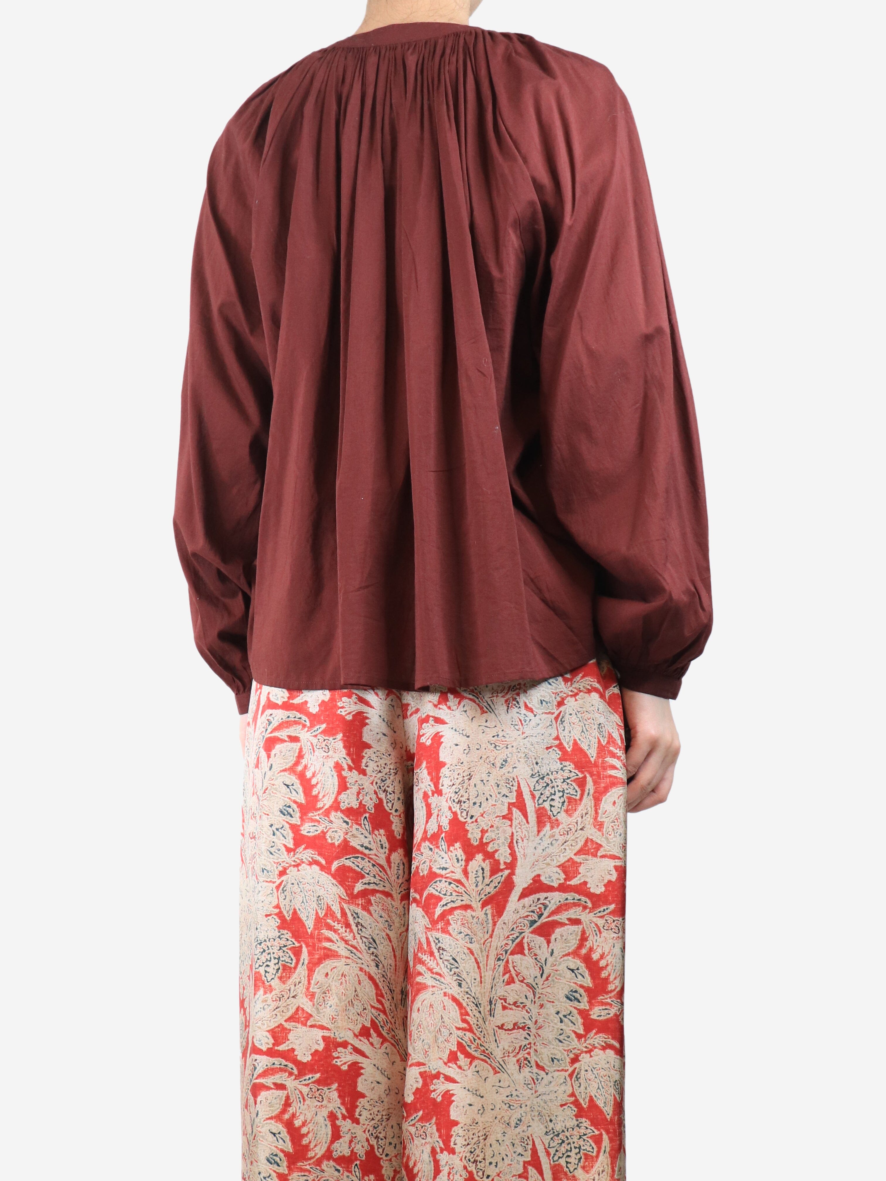 Maroon Celestino shirt blouse - size M Tops Diega 