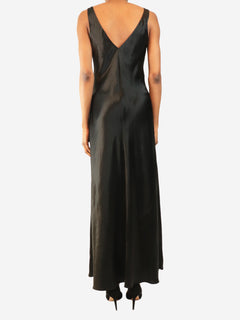 Black satin slip dress - size XS