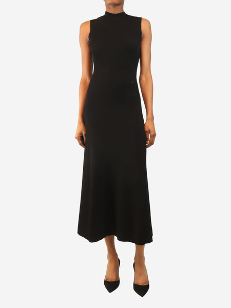 Black sleeveless knit midi dress - size UK 8 product image
