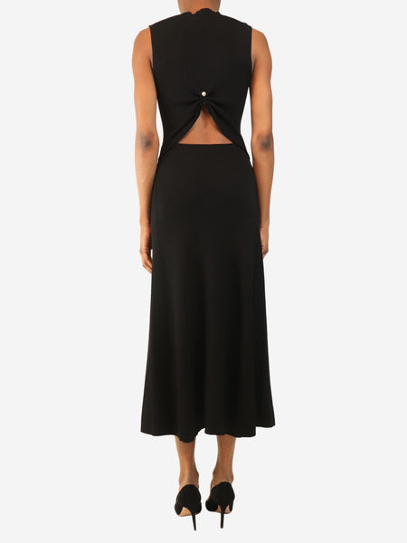 Black sleeveless knit midi dress - size UK 8 alternate image