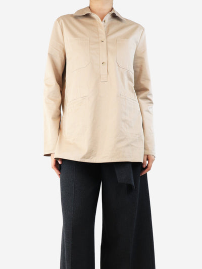 Beige oversized cotton shirt - size UK 8 Tops Toteme 