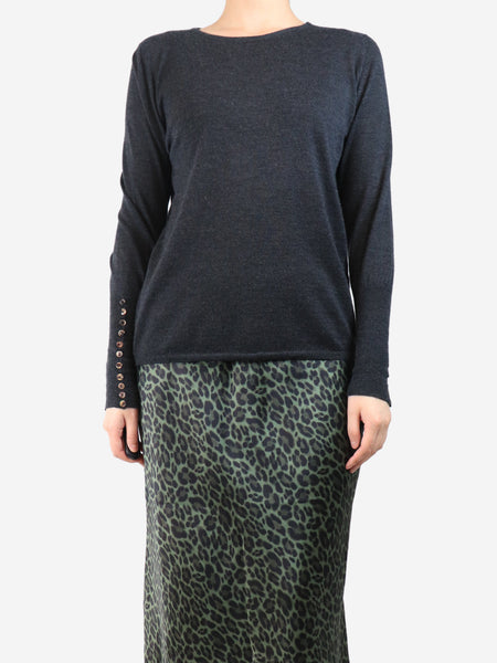 Charcoal grey knit top - size L product image