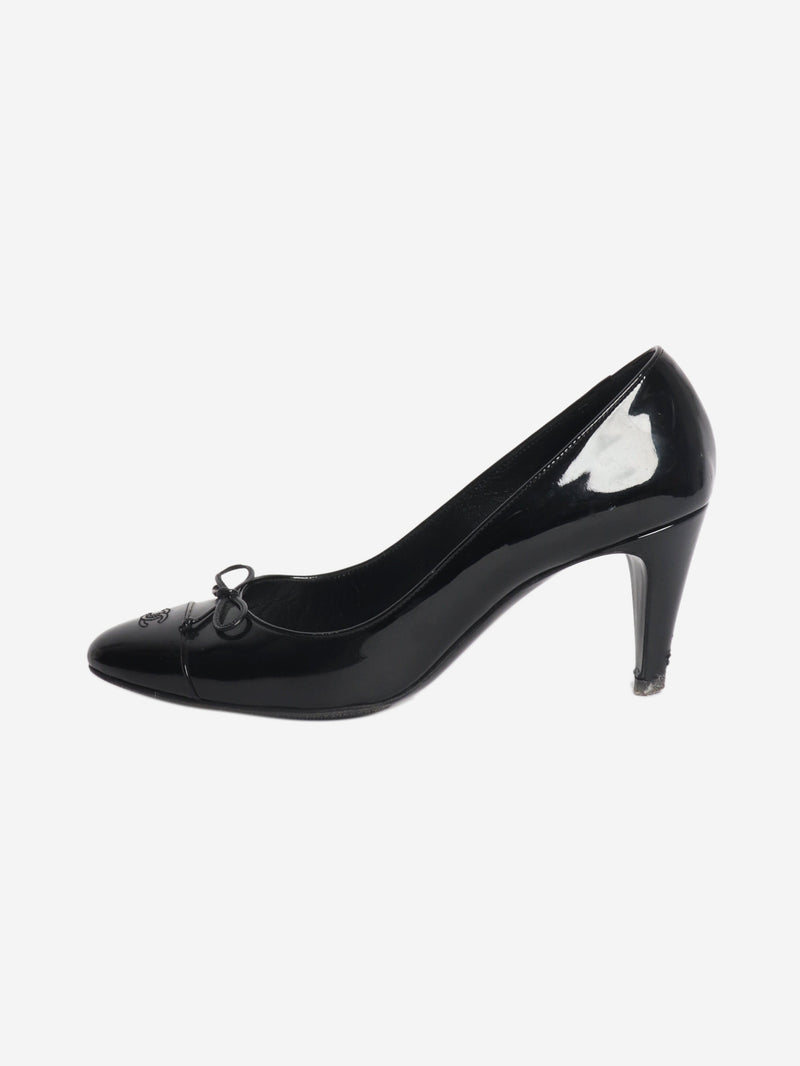 Black patent ballerina pumps - size EU 39 (UK 6)