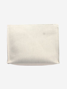 Loro Piana Neutral canvas boxy clutch bag