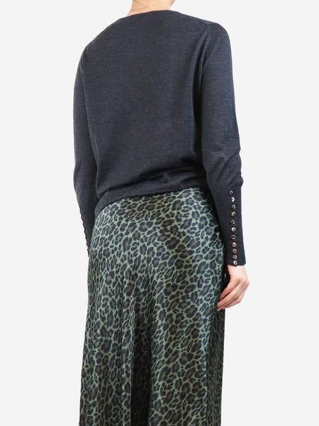 Charcoal grey knit top - size L alternate image