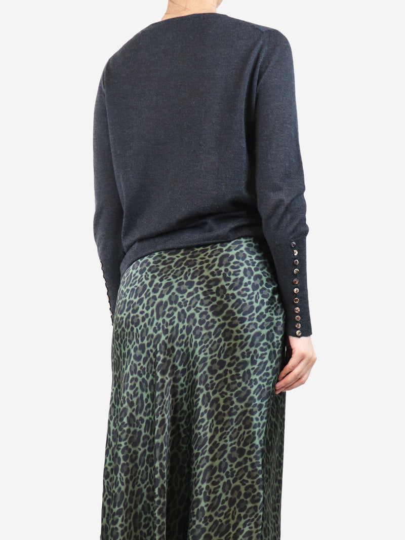 Charcoal grey knit top - size L Knitwear Bamford 