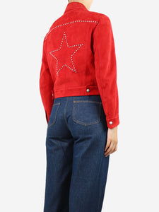 Miu Miu Red studded suede jacket - size UK 6