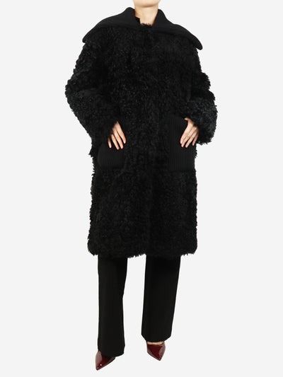 Black Orso shearling coat - size S Coats & Jackets Loulou Studio 