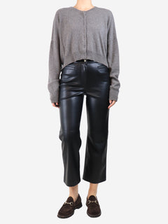 Black faux leather trousers - size UK 8 Trousers Wyse 