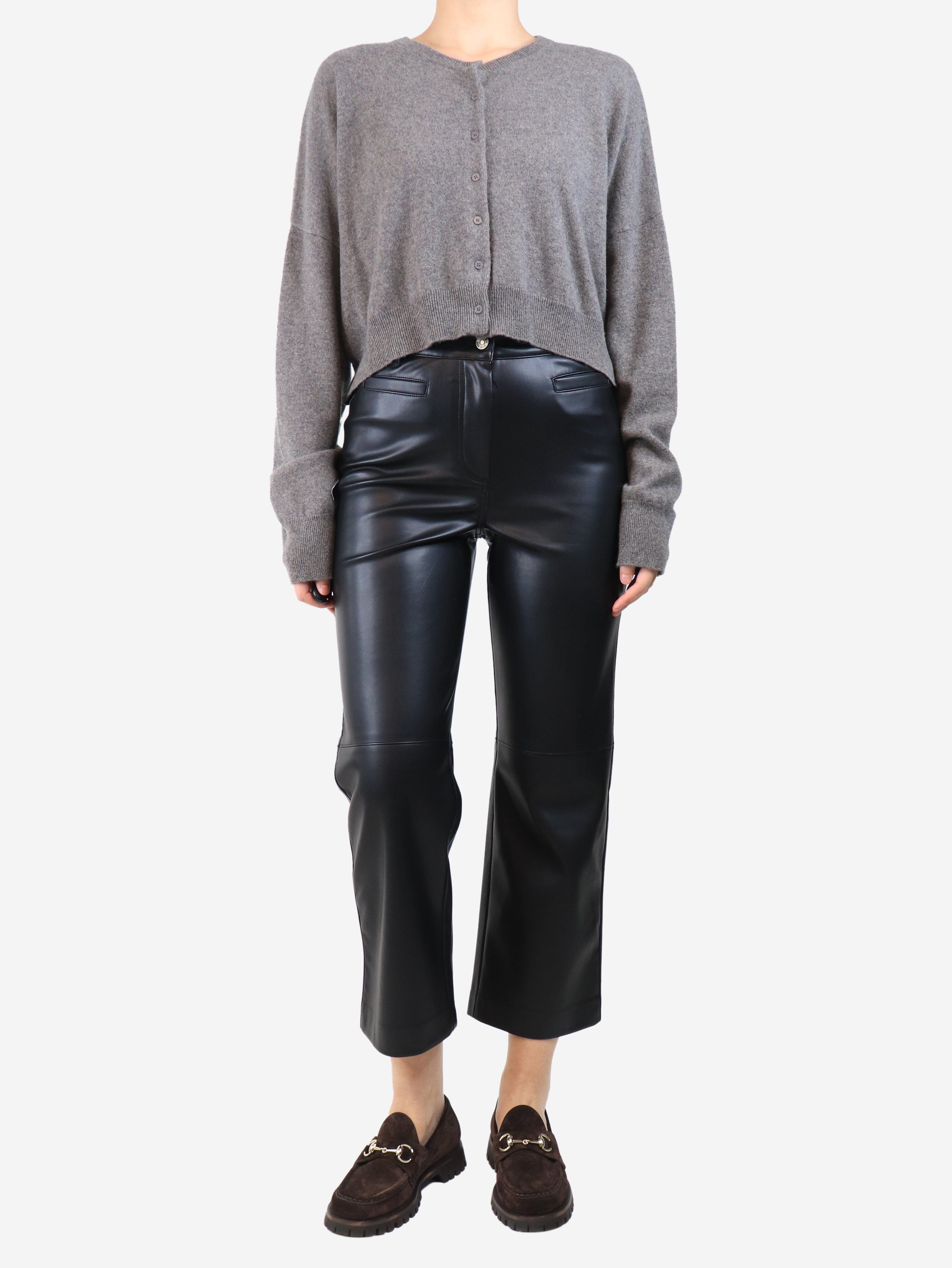 Black faux leather trousers - size UK 8 Trousers Wyse 