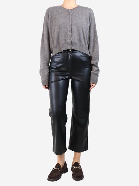 Black faux leather trousers - size UK 8 alternate image