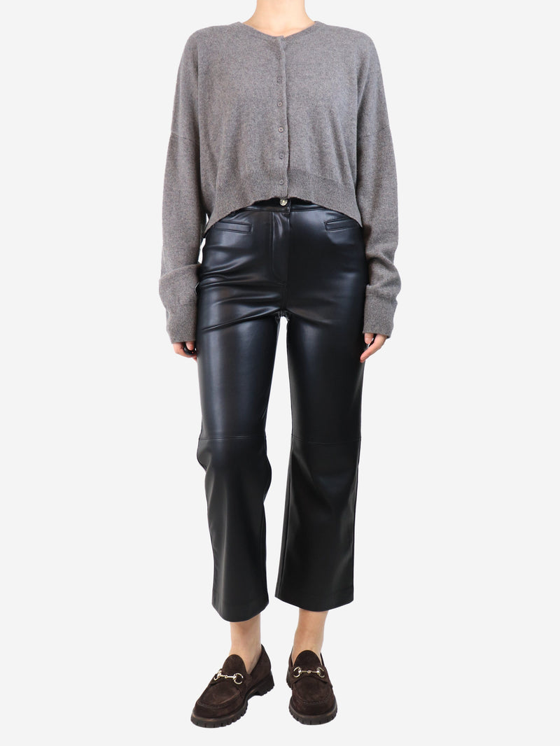 Black faux leather trousers - size UK 8 Trousers Wyse 