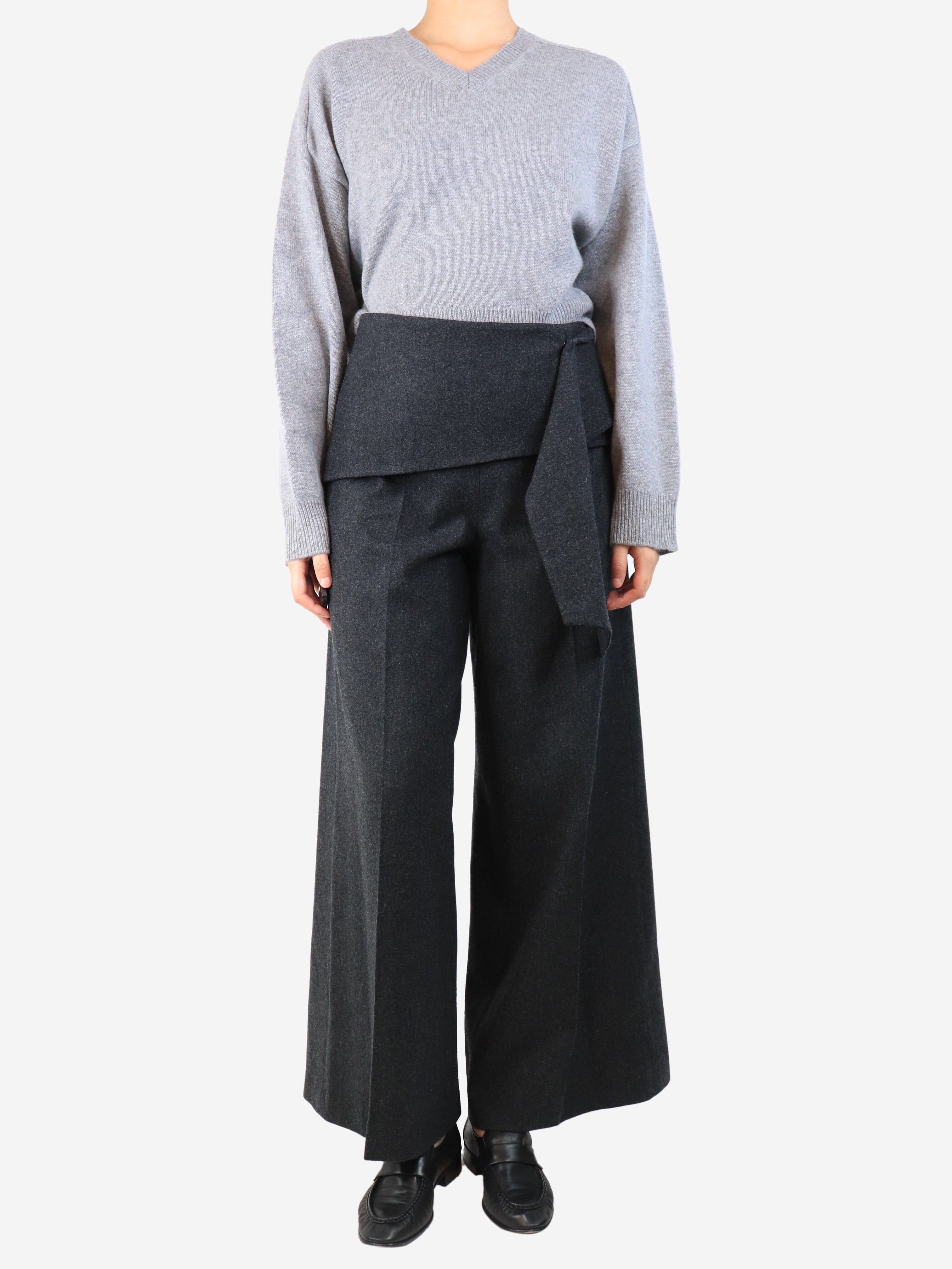 Dark grey double layered trousers - size UK 10 Trousers Max Mara 