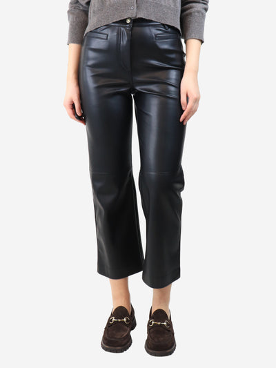 Black faux leather trousers - size UK 8