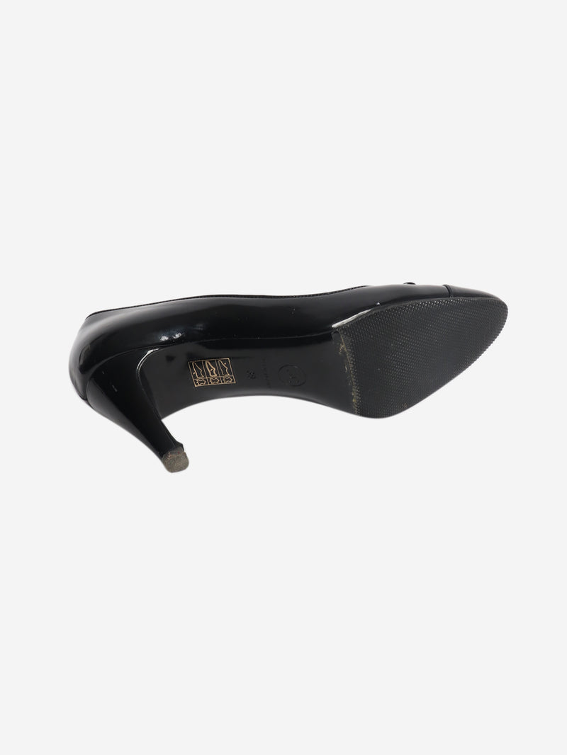 Black patent ballerina pumps - size EU 39 (UK 6)