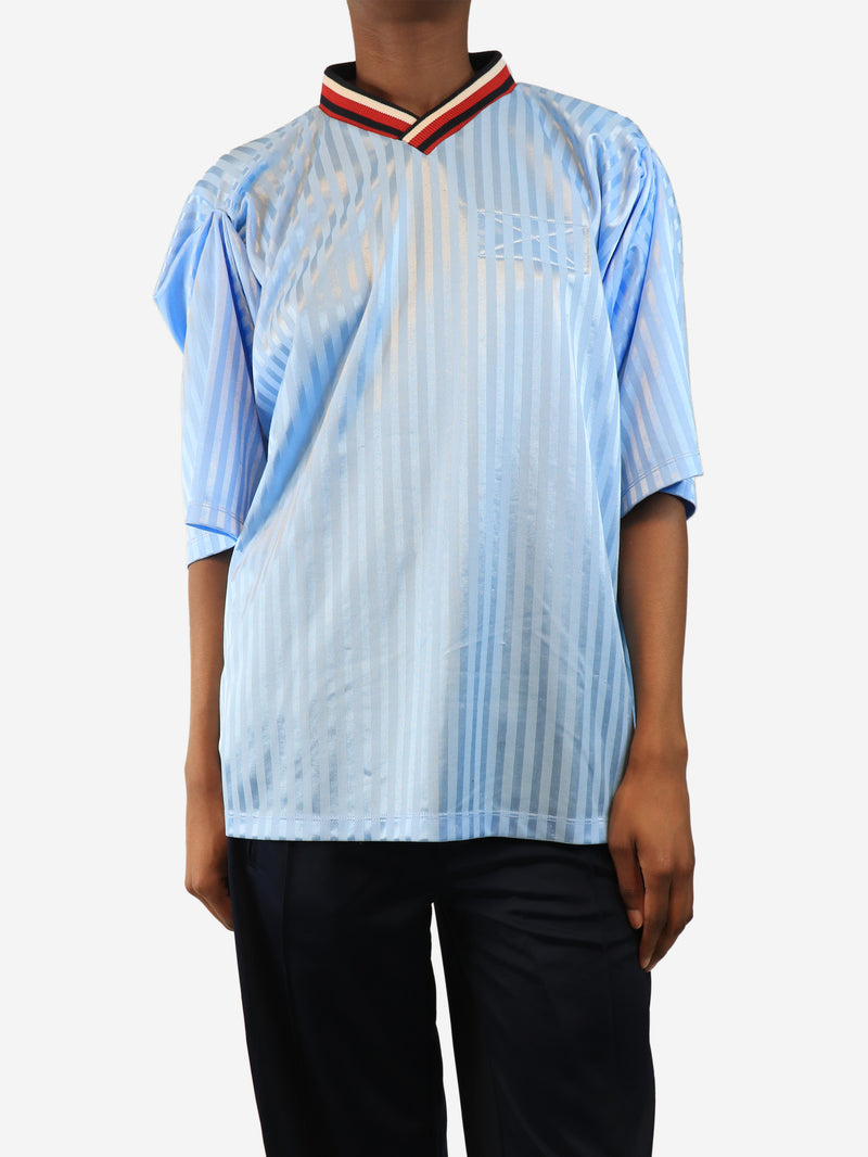 Light blue striped football jersey - size XS