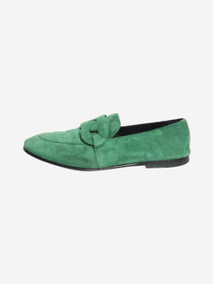 Green suede loafers - size EU 36.5 Flat Shoes Hermes 