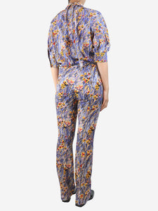 Prada Multi silk abstract printed trousers and top set - size UK 8