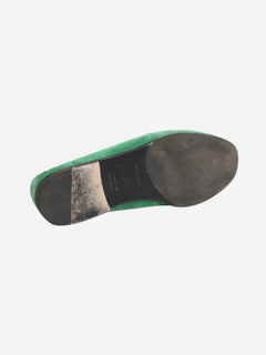 Green suede loafers - size EU 36.5 Flat Shoes Hermes 