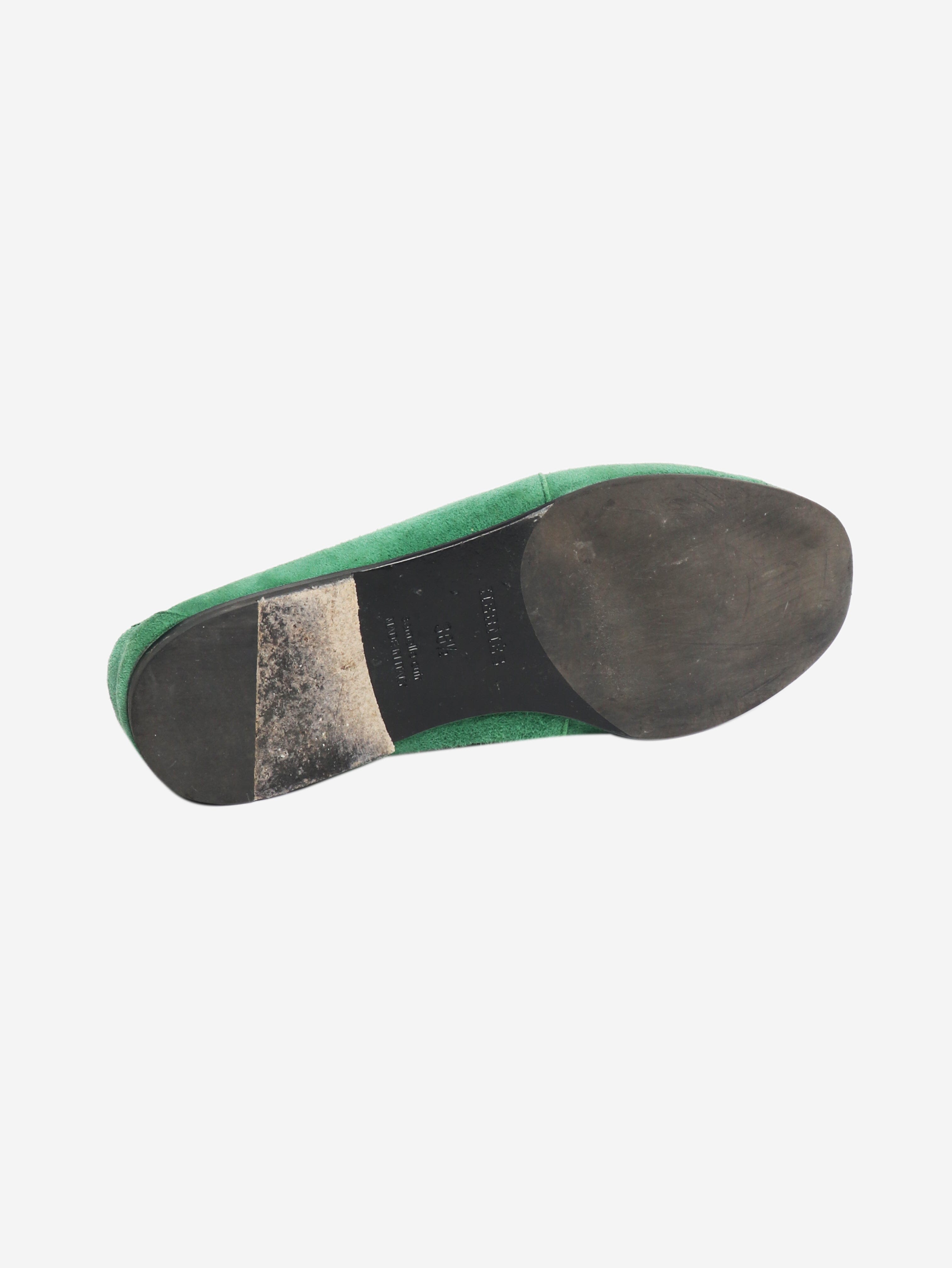 Green suede loafers - size EU 36.5 Flat Shoes Hermes 