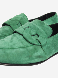 Green suede loafers - size EU 36.5 Flat Shoes Hermes 