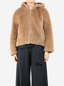 Meteo Yves Saloman Brown teddy coat - size UK 8