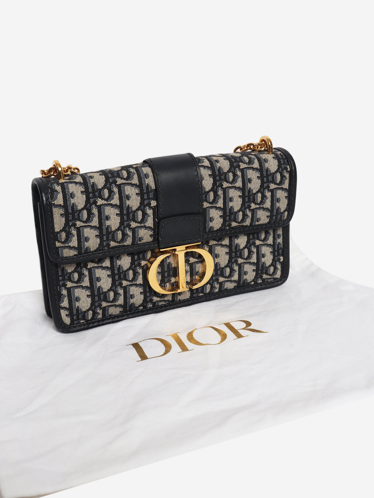 30 Montaigne navy monogram cross-body bag