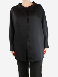 Marni Black bow-detail shirt blouse - size UK 12