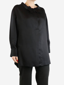 Marni Black bow-detail shirt blouse - size UK 12