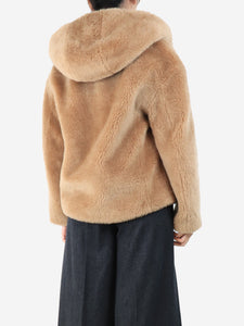 Meteo Yves Saloman Brown teddy coat - size UK 8