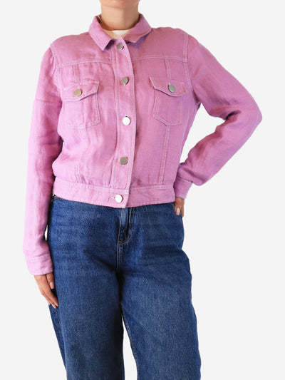 Purple linen utility jacket - size UK 12 Coats & Jackets Brora 